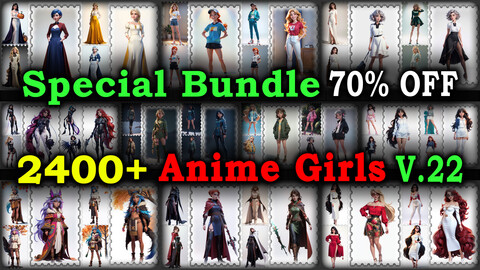 2400+ SPECIAL BUNDLE (Anime Girls Images Reference Pack)  - 4K Resolution - V.22