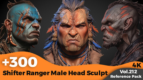 +300 Shifter Ranger Male Head Sculpt Reference (4k)