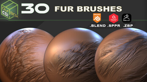 30 Fur Brushes for Substance Painter Blender & Zbrush - 70% RELEASE DISCOUNT