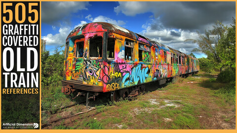 505 Graffiti Covered old Train