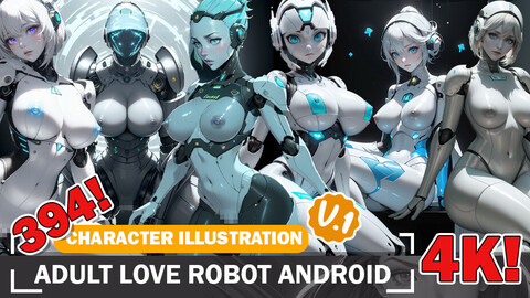 394 Anime Futuristic Adult Love and Robots Reference Image Pack V1 4K