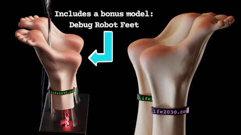 Semi-realistic Maiden Feet (including a bonus model: Debug Robot Feet)