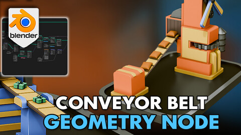 3D Tudor Blender Conveyor Belt Geometry Node