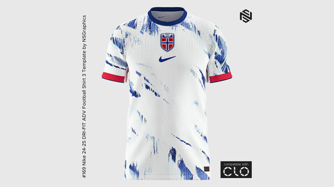 Nike 24-25 DRI-FIT ADV Football Shirt 3 Template for CLO 3D & Marvelous Designer