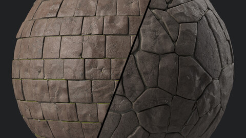 Stone Wall Materials 117- Sbsar Pbr 4k Seamless