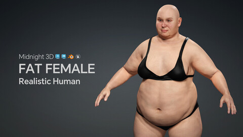 M3D Realistic Human Base Mesh - Fat Female