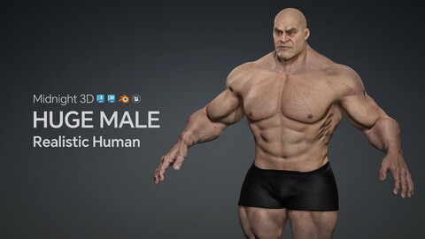 M3D Realistic Human Base Mesh - Herculean Male