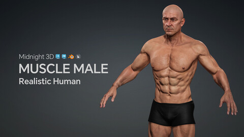 M3D Realistic Human Base Mesh - Muscular Male