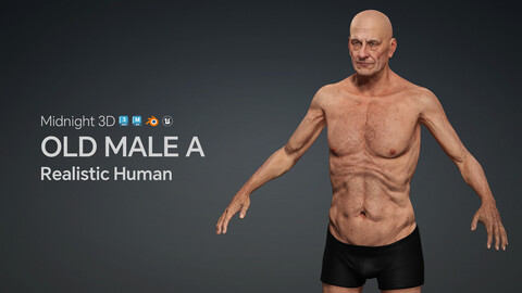 M3D Realistic Human Base Mesh - Old Male A