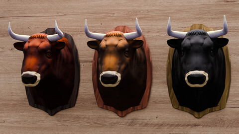 Stylized Bull Head Wall Mount