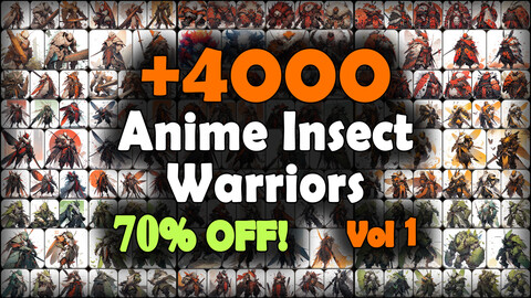 4000 Anime Insect Warriors (Full Body) Reference Pack | MEGA Bundle | 4K | v.1