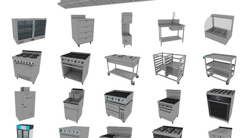 Commercial Kitchen Equipments 2 3D model