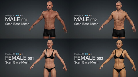 M3D Scan Base Mesh - Male & Female Bundle