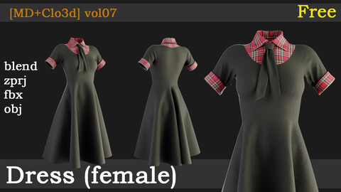 Dress(female) [fbx+obj+zprj+blend] vol07 [free]