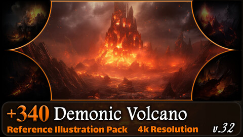 340 Demonic Volcano Reference Pack | 4K | v.32