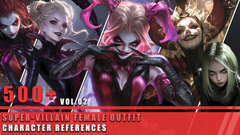 500+ Super-Villain Female Outfit - Character References Vol.02