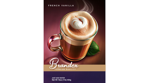 Brandex Coffee Flavor Collection – French Vanilla, Hazelnut, and Mocha Packaging Design (EPS)