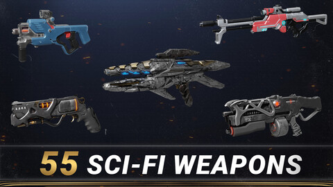 55 SCI-FI Weapons - Game Ready