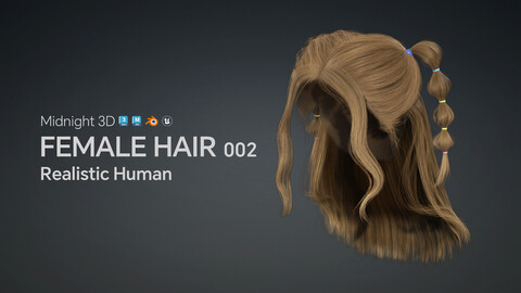 M3D Realistic Female Hair 002