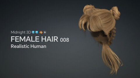 M3D Realistic Female Hair 008