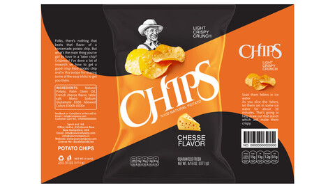 Vibrant Flavor Fusion Chips Packaging EPS: Cheese, Ketchup & Salt