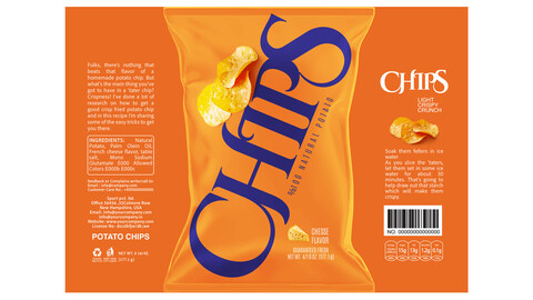 Flavor Trio Chips Packaging EPS: Cheese, Ketchup & Salt