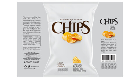 Metallic Flavor Burst Chips Packaging EPS: Cheese, Ketchup & Salt