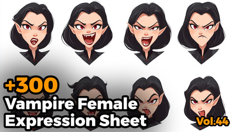 +300 Vampire Female Expression Sheet(4k)