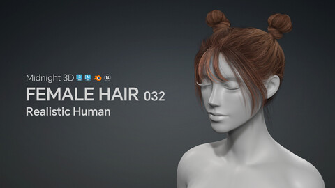 M3D Realistic Female Hair 032