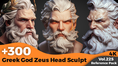 +300 Greek God Zeus Head Sculpt Reference (4k)