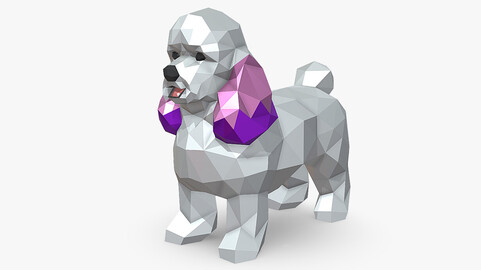 mini poodle low poly