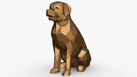 Golden Retriever low poly