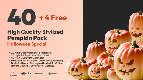 40 High Quality Stylized Pumpkin Pack