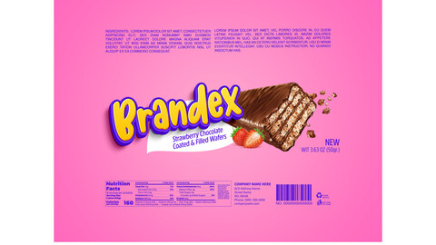 Brandex Hazelnut, Strawberry, and Milk Chocolate Wafers – Premium Packaging Design (EPS File)