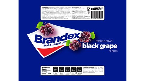 Brandex Gum – Cool and Fresh Blue Packaging Design (EPS File)