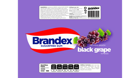 Brandex Gum – Fresh and Energizing Packaging Design (EPS File)