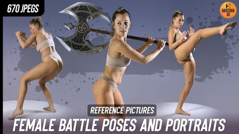 670 Female Battle Poses and Portraits Reference Pictures