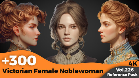 +300 Victorian Female Noblewoman Head Sculpt Reference (4k)