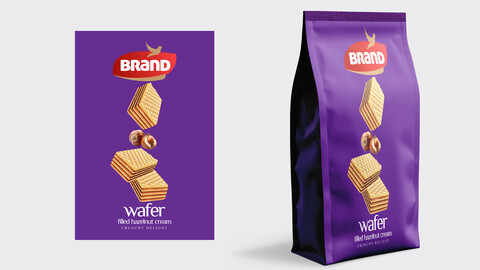 Brandex Wafer – Crispy and Flavorful Packaging Design (EPS File)