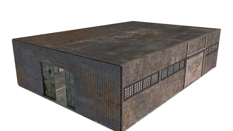 industrial building warehouse 5 Low-poly 3D model