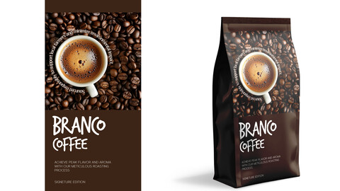 Branco Coffee – Bold and Premium Coffee Packaging Design (EPS File)