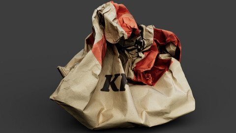 crumpled paperbag fastfood trash pt4 photogrammetry