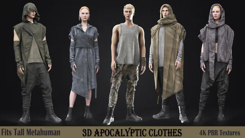 Post Apocalyptic adventure 3D clothes FBX+ OBJ+ ZPRJ+ TEXTURES