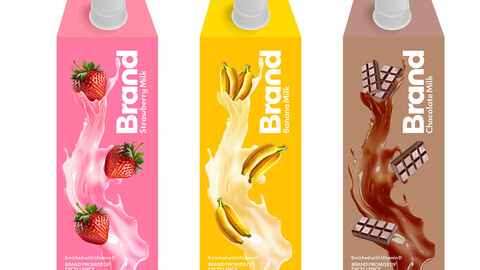 Brandex Flavored Milk – Delicious and Inviting Packaging Design (EPS File)