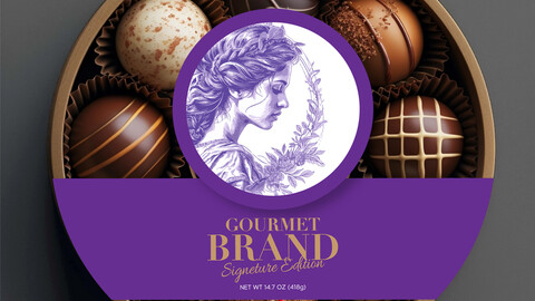 Brandex Chocolate Gift Box – Elegant and Indulgent Label Design (EPS File)