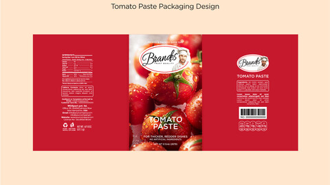 Brandex Tomato Paste – Rich and Flavorful Packaging Design (EPS File)