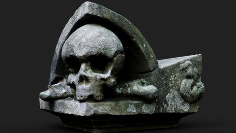 abandoned old graveyard thomb skull monument photogrammetry