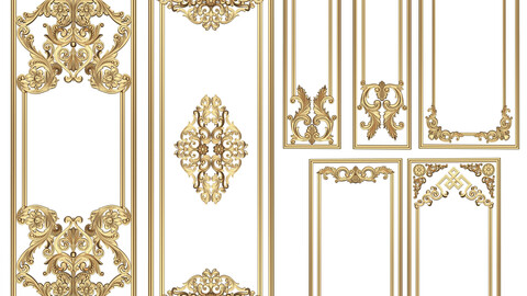 Collection of Boiserie Decoration Panels