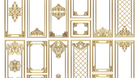 Collection of Boiserie Decoration Panels 02