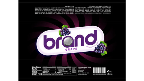 Brandex Black Refreshing Candy – Sophisticated and Bold Packaging Design (EPS File)